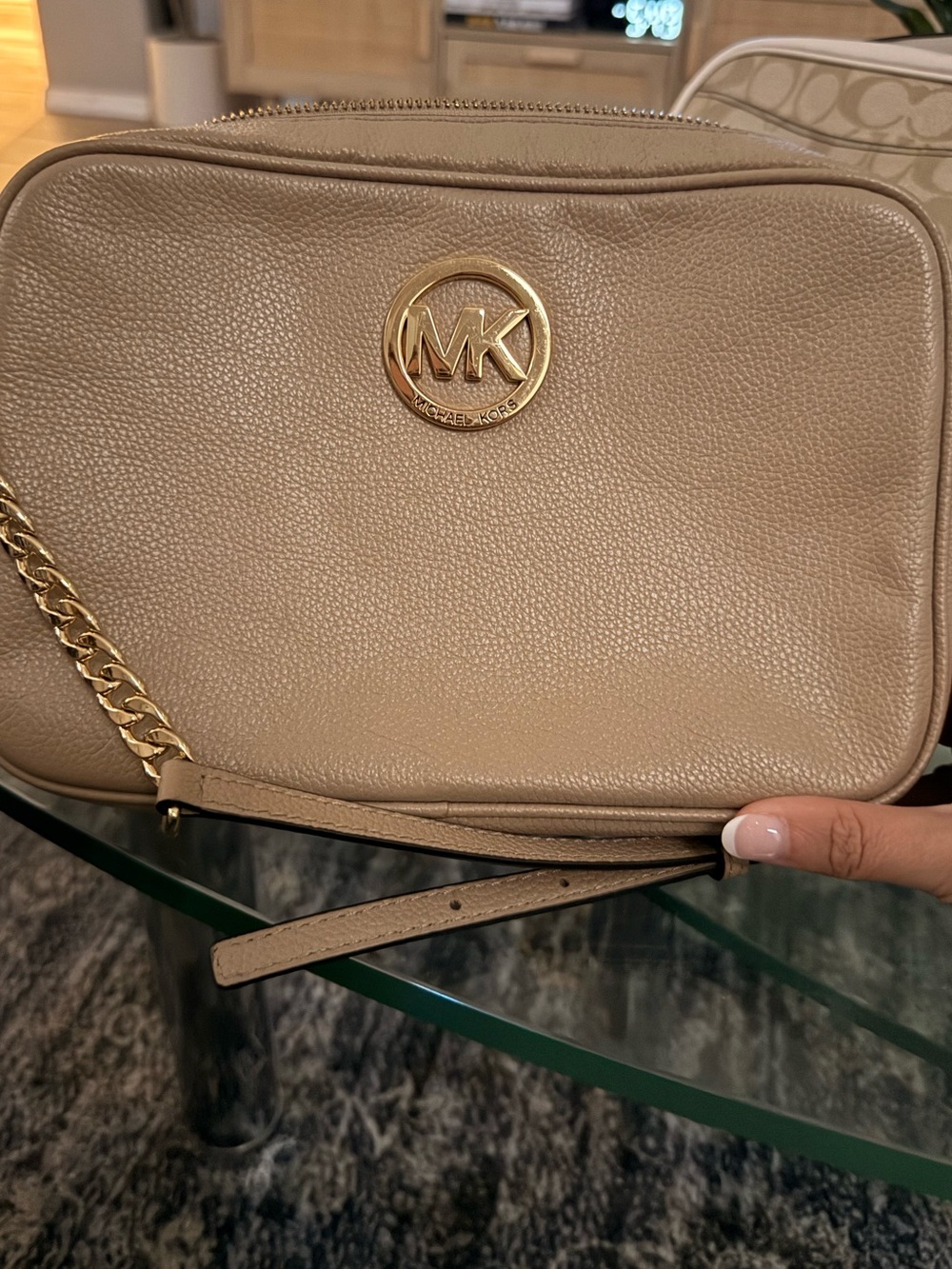 Beige Michael Kors Fulton Crossbody Bag